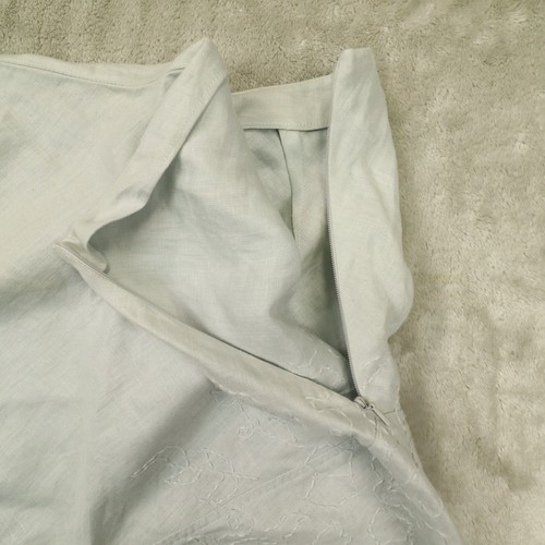Banana Republic NWT Grey 100% Linen Pencil Skirt Floral Embroidered Size 8 NWT - Picture 5 of 9