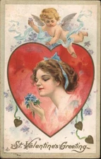 Vintage Valentine Poster Print Holiday Wall Decor 17 X 12 Reproduction