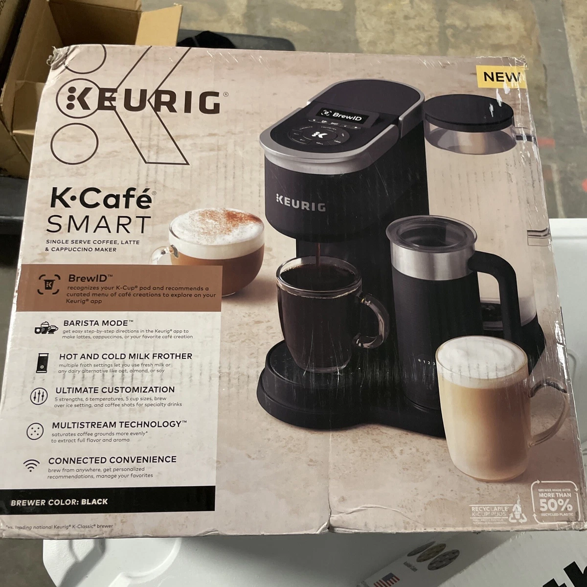 Keurig K-Cafe SMART Single Serve K-Cup Pod Coffee, Latte and