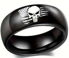 AMERICAN FLAG SKULL RING SIZE 12