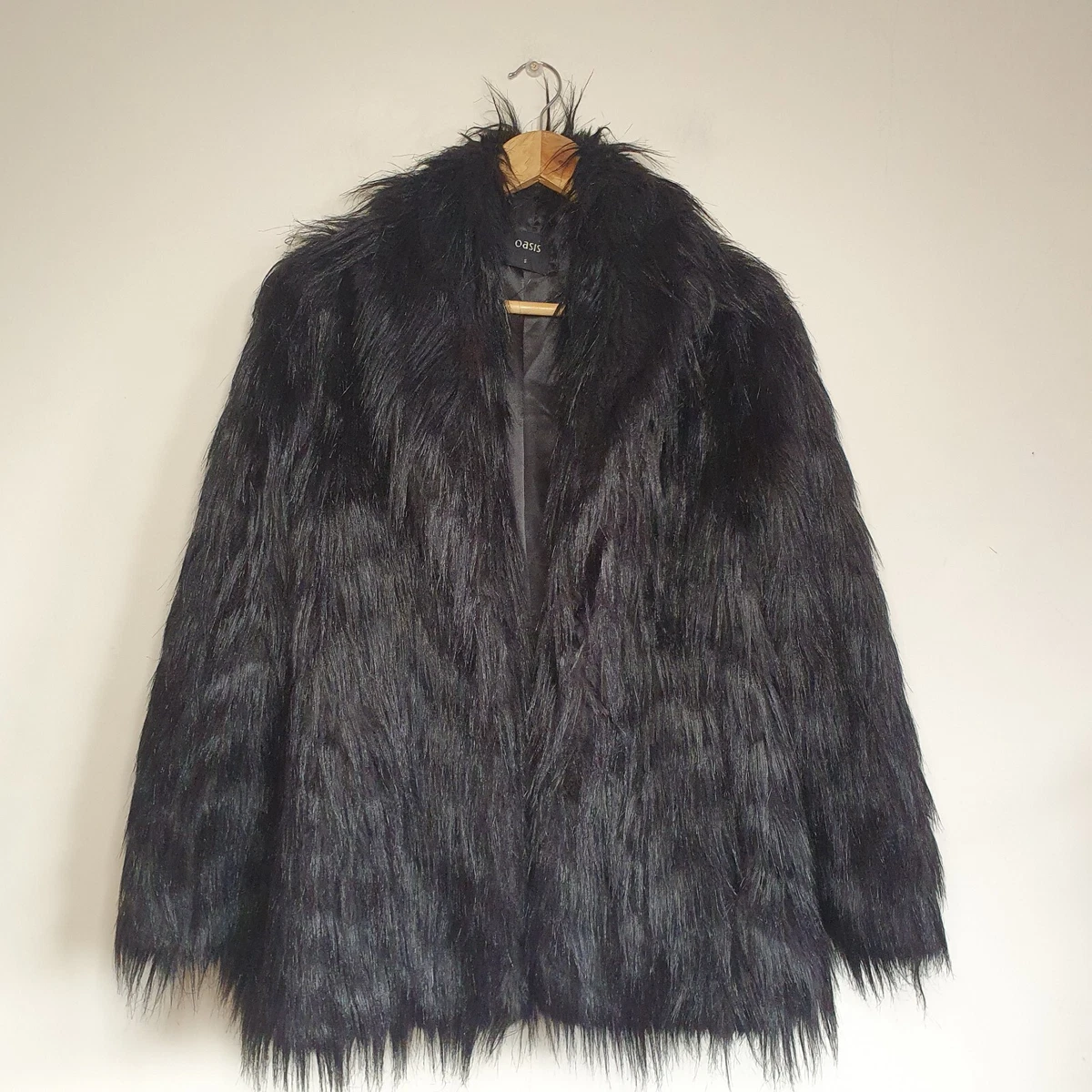 Oasis twist faux clearance fur coat black