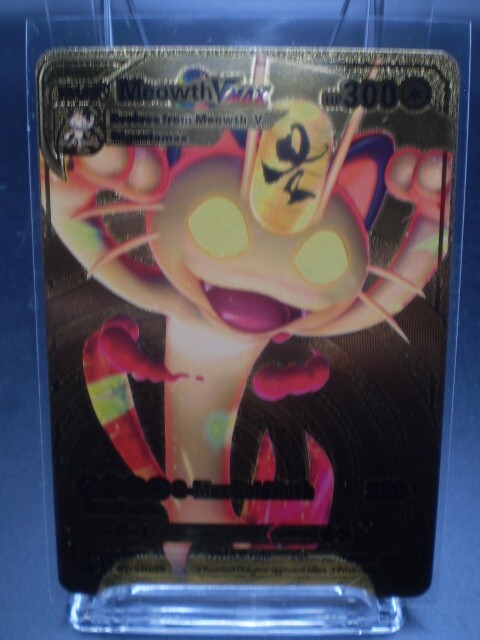 Pokemon Meowth VMAX HP300 Gold Foil Fan Art Card SWSH005 | eBay