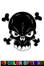 Vinyl Decal Truck Car Sticker Laptop - Zombie Horror Halloween Cartoon Skull