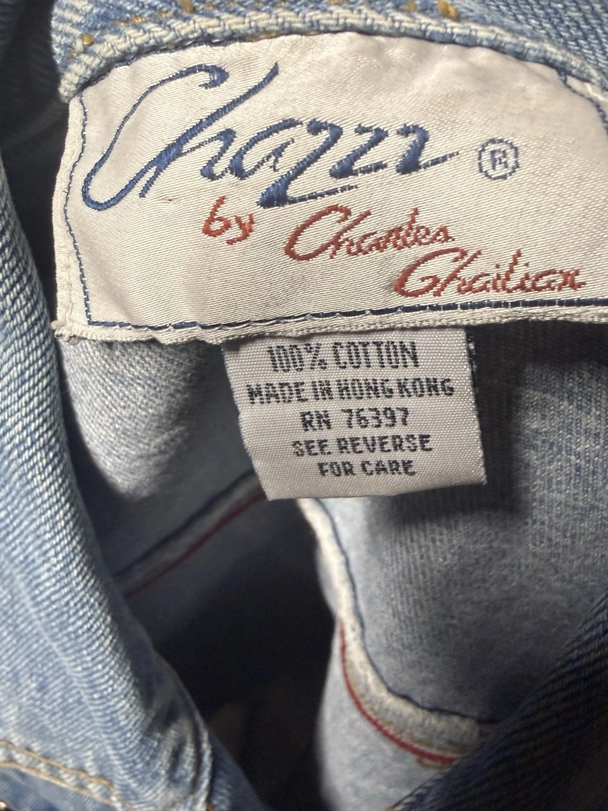 Vintage 90s Chazzz by Charles Ghailian Custom NY Yankees Denim Vest - Size M image 3