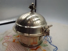 Victorian Era Gorham Medallion Figural Covered Silver Butter Dish Late 1800s