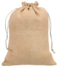 10" x 14" Burlap Bags - 6 Pack - 10x14 Inch Jute Burlap Drawstring Sacks