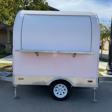 Pink Mobile Food Trailer Coffee Concession Catering Street Food Dessert Van