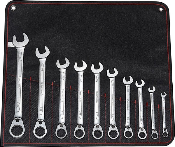 Format RatschenschlüSsel Set 8-24Mm Umschaltbar 10-Teilig In Rolltasche-image