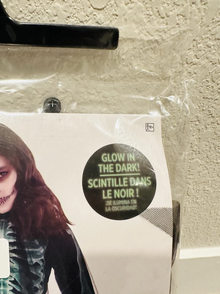 Светящийся в темноте жнец мрачный скелет костюм для Хэллоуина детский размер XL 14-16 - Изображение 3 из 4