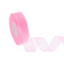 Organza Ribbon 1 Inch 50 Yards Sheer Ribbons for Gift Wrapping, Pink