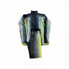 Nike Hyper Warm 2 Piece Yoga Suit Black  Neon Set Size Small 1/2 Zip Geo Track
