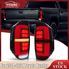 For 2014-2021 Toyota Tundra Smoke LED Tail Lights Sequential Signal Lamps Pair