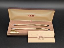 Vintage Cross 10k Gold Filled Ballpoint Pen Mechanical Pencil Set 4501 Boxed