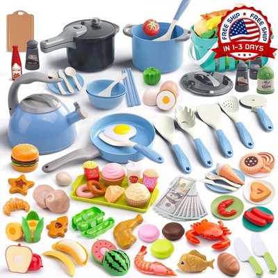 Juego De 130 Piezas Alimentos Frutas Y Verduras Comida Juguete Para Niñas Niños