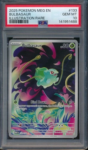 2025 Pokemon Mega Evolution 133 Bulbasaur Illutration Rare PSA 10 - 141951488