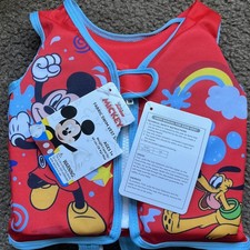 Disney Junior Mickey Fabric Swim Vest Life Jacket Size S/M 40lb Max 1 Year  Up