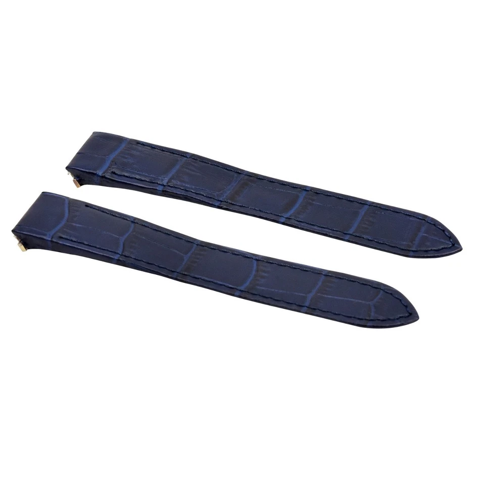 19MM LEATHER WATCH STRAP BAND FOR CARTIER ROADSTER 2510 2524 QUICK RELEASE BLUE - Image 3 of 4
