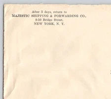 Majestic Shipping & Forwarding Co New York NY 1934 Postal Cover