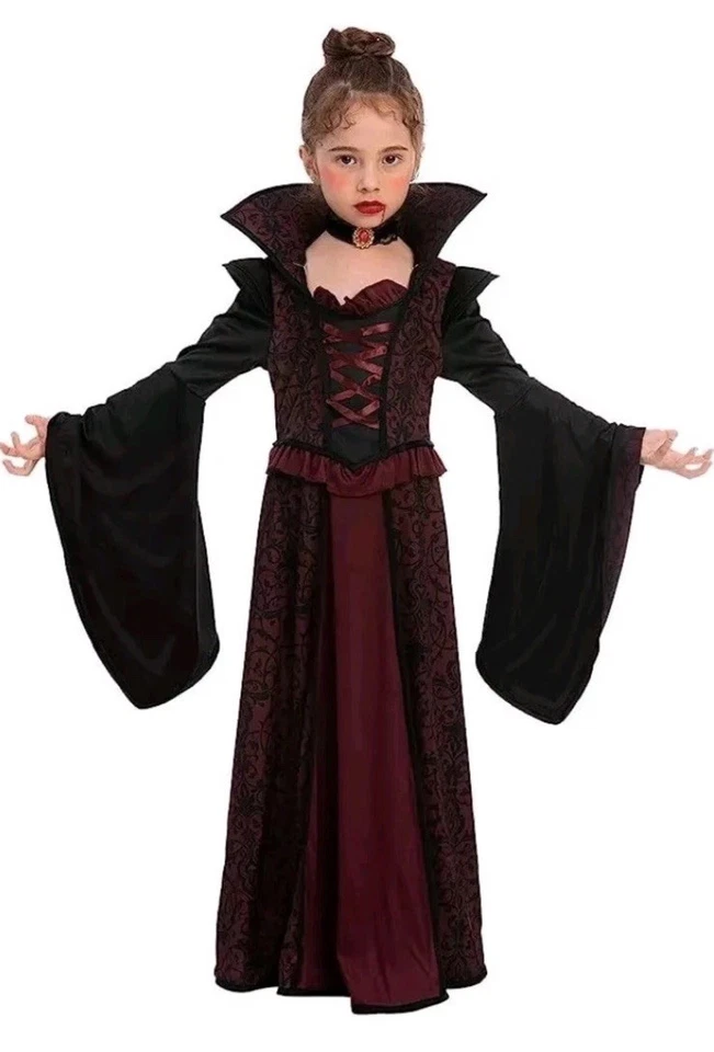 2 Piece Vintage Royal Vampire Halloween Costume Set for Girls Size Small New - Image 4 of 4