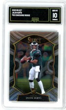 2020 Panini Select Jalen Hurts #50 Graded Concourse Rookie Card GMA 10. rookie card picture
