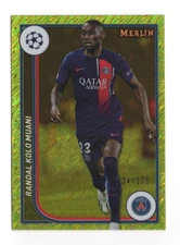 2023-24 Topps Merlin UCC Randal Kolo Muani #93 Yellow Shimmer Refractor /175