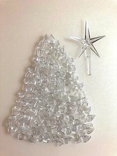 65 Clear Med Twist Bulbs & 1 Lg Clear Star for Ceramic Christmas Tree-read descr