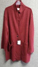 Zara Basic Burgundy Straight Wool Coat Uk Xl Ln017 Ii 15