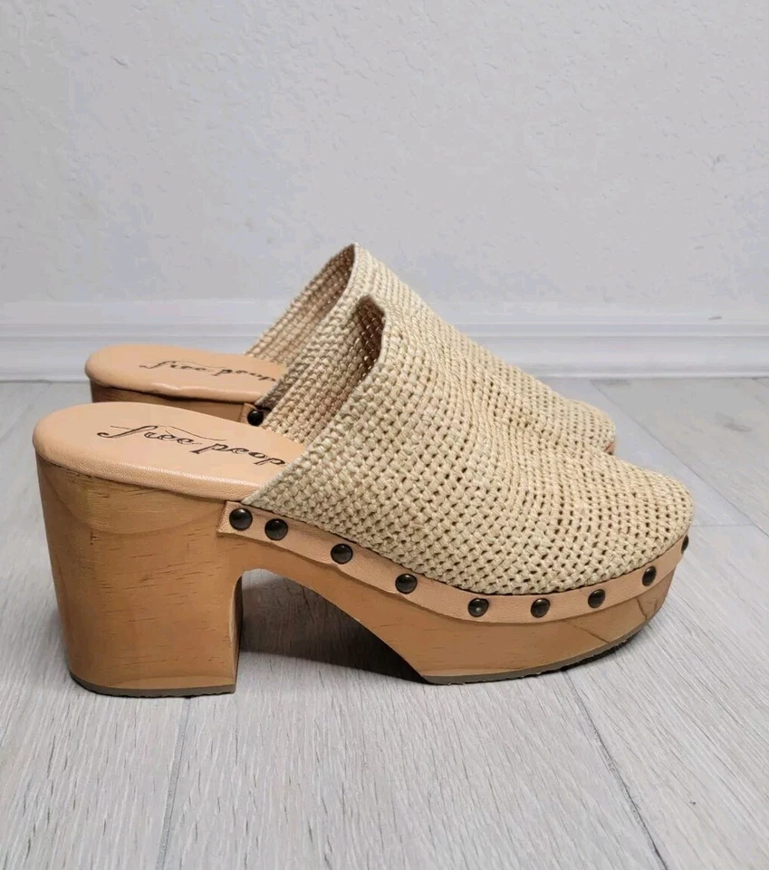 Zueco de ganchillo Free People Claudia color - natural nuevo sin caja talla 40EU talla EE. UU. 9-9,5 Foto 4 de 4