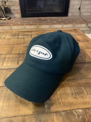 Life Is Good Cap Forest green Hike Ocean Boat Sail Hat Travel Wool Blend 
