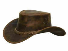 LuxHide Mens Cow Hide Genuine Leather Cowboy Western Hat