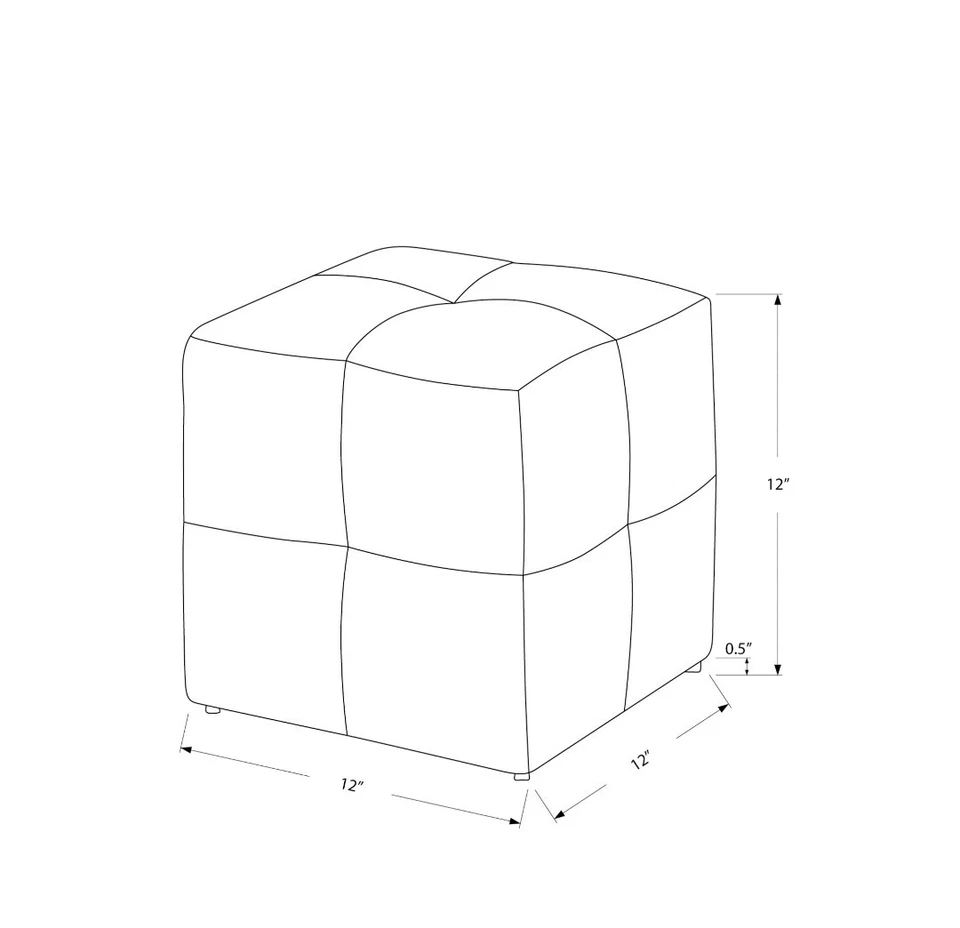 Juego de 2 otomanos juveniles Monarch Specialties en forma de cubo acolchado de galletas Foto 3 de 4