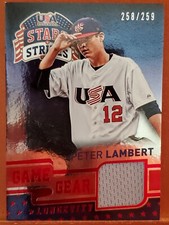 2015 USA Baseball Stars and Stripes Game Gear Ruby #81 Peter Lambert JSY / 259