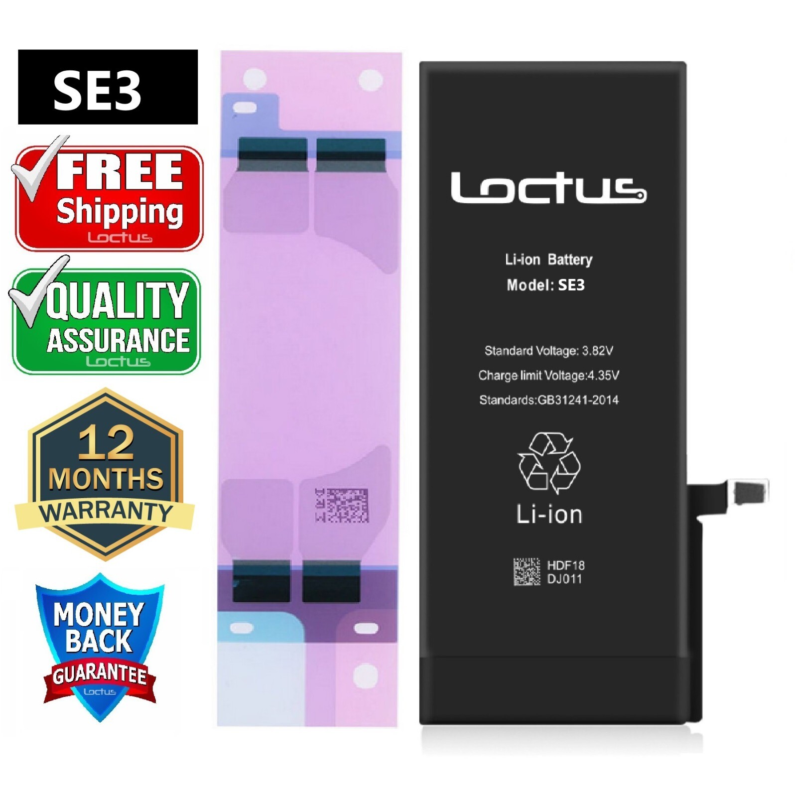 iPhone SE 2022 3rd Gen 2018mAh Replacement Battery for A2595 A2782 A2784 Models-image