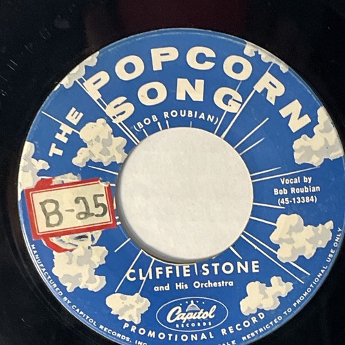 Cliffie Stone The Popcorn Song, Barracuda 45 Country Rocker Promo Capitol F3131