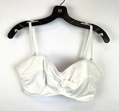 white twist bandeau bikini top