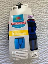 New Fruit of the Loom Breathable Micro Mesh Boys Boxer Briefs 5 Pack XL 18-20 