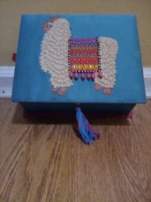 Blue and Pink Box with Liama design