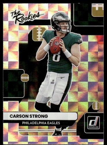 CARSON STRONG - 2022 RC THE ROOKIES DONRUSS FOOTBALL PANINI #TR-11 EAGLES
