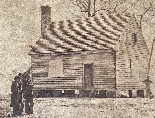 CIVIL WAR UNION CITY POINT, VIRGINIA SECRET SERVICE HQ. STEREOVIEW PHOTO 1864