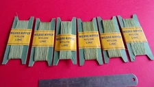 6X OLD SHOP STOCK VINTAGE MILBRO NIPPER NYLON FISHING LINE ON CARD WINDERS