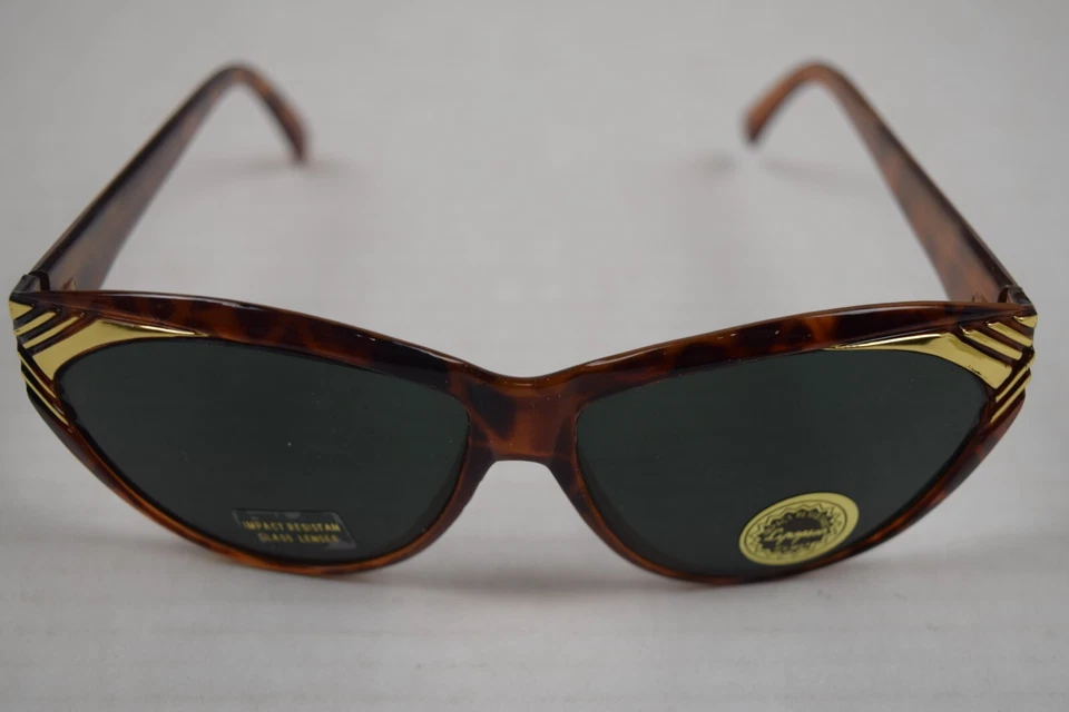 Vintage Sunglasses Lipopsun 80s Oversize Mod Embellished Tortoise Cat Eye Frames - Image 3 of 4