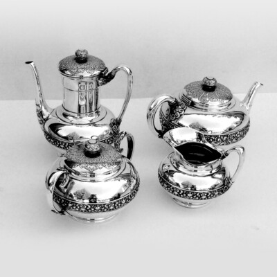ティファニーの皿4枚 Tiffany Four Piece Tea Coffee Set Sterling Silver | eBay