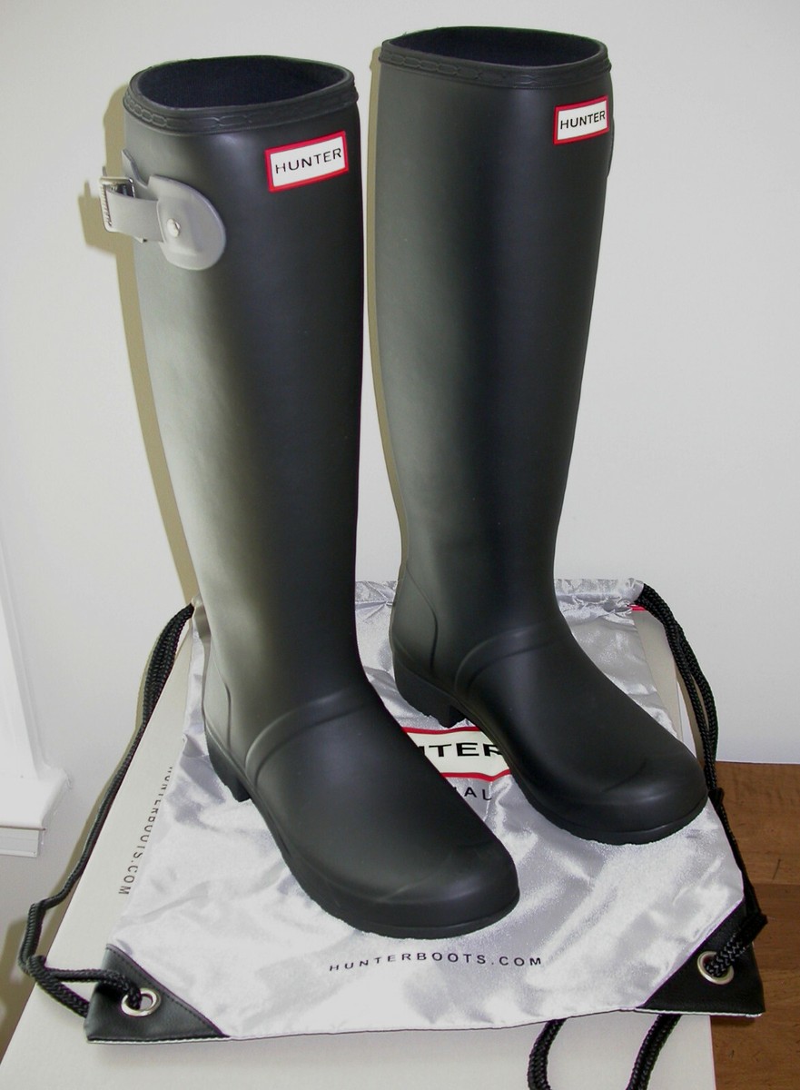 ☆HUNTER☆ WOMEN Original Tour Toll Rain Boots Black WFT2210 HUNTER Women's Original Tour Rain Boots Black/Mere US Sz 8