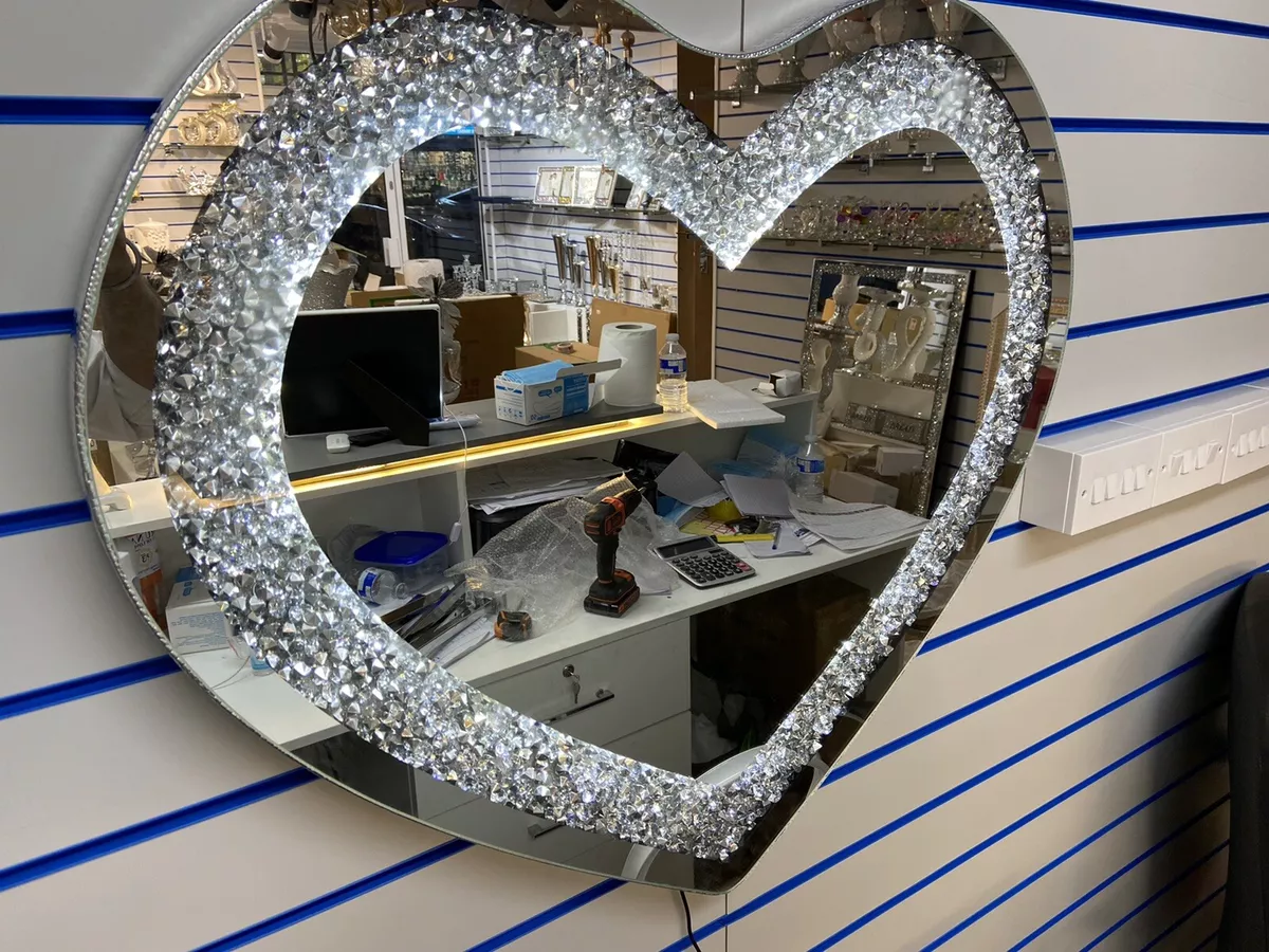 Heart shaped led mirror online