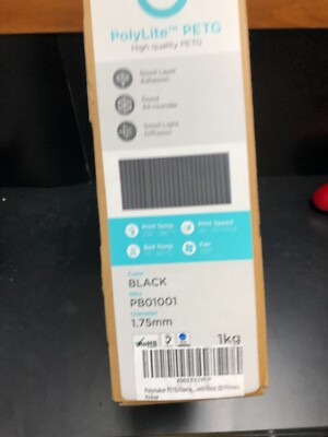 Polymaker PETG Filament 1.75mm, 1kg Strong PETG 3D Printer Filament Black - P...