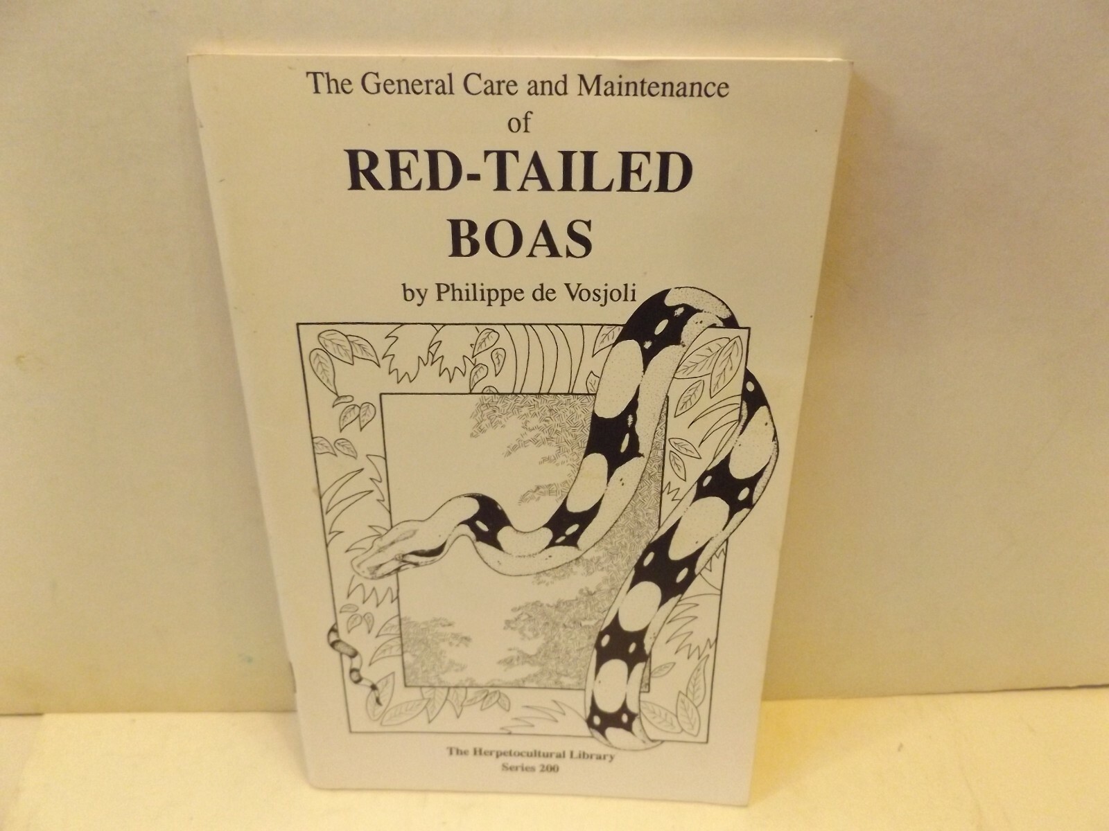 The General Care & Maintenance of RED - TAILED BOAS by Philippe de Vos 1990 pb