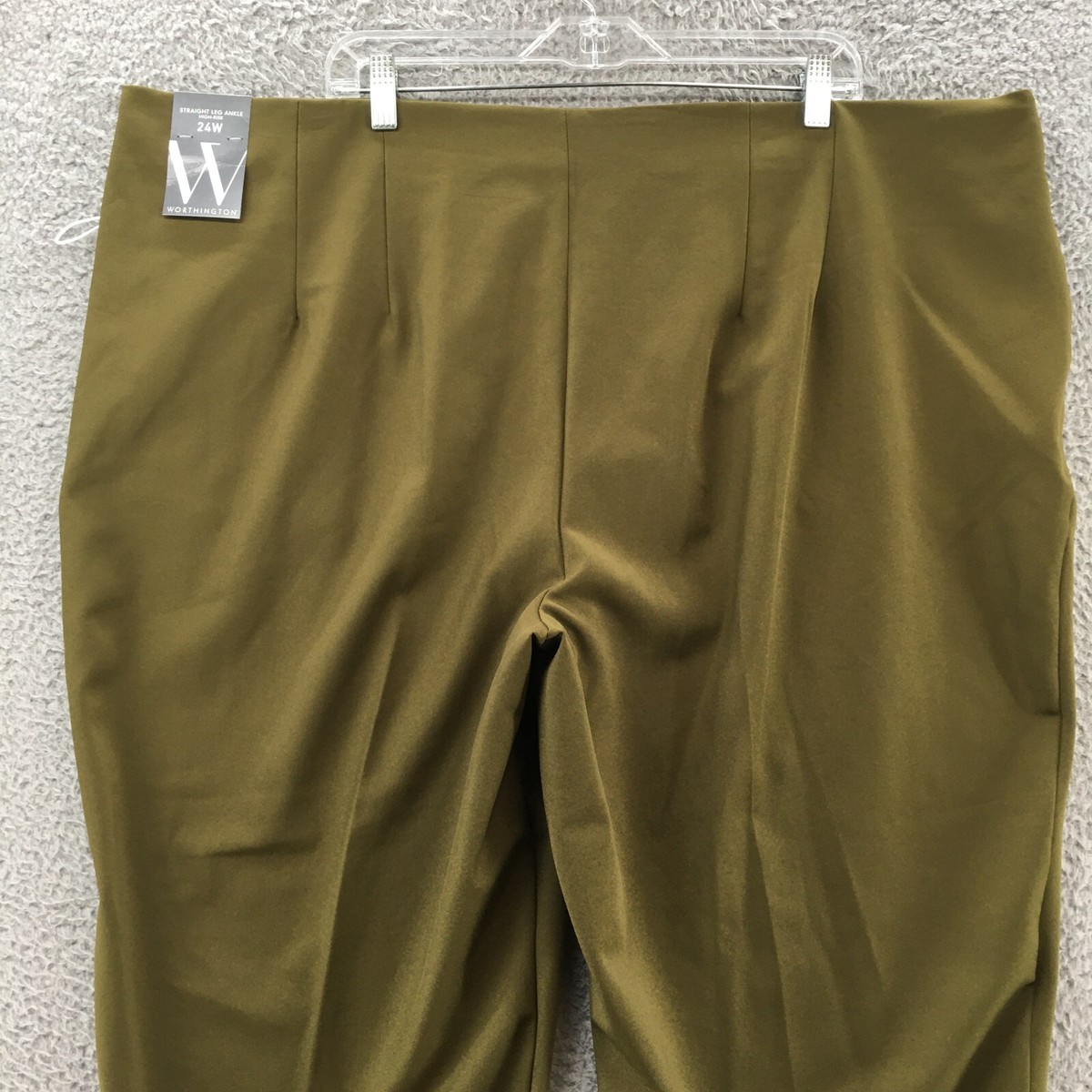 Worthington Straight Leg Ankle Pants Womens 24W Plus Green