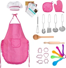 TEPSMIGO Kids Chef Role Play Costume Set 22 PCS, Toddler Cooking and Baking S...