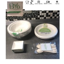 Lot 25 housses Ø18 + 12 assiettes Ø18 + 20 carrés 6,3 + cuillères à café bio-...