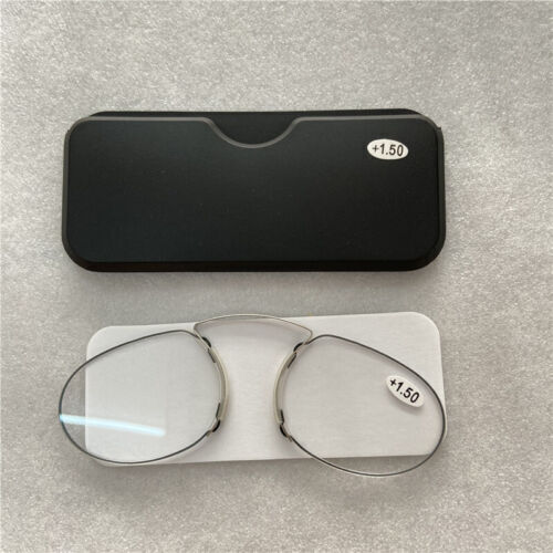 2Pcs Ultra Thin Reading Glasses Nose Clip Optics Presbyopic +1.0+1.5+2.0+2.5+3.0 - Picture 7 of 19
